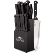 Wholesale - GINSU Kiso 14pc Black Knife Set in a Black Block, UPC: 079061030783